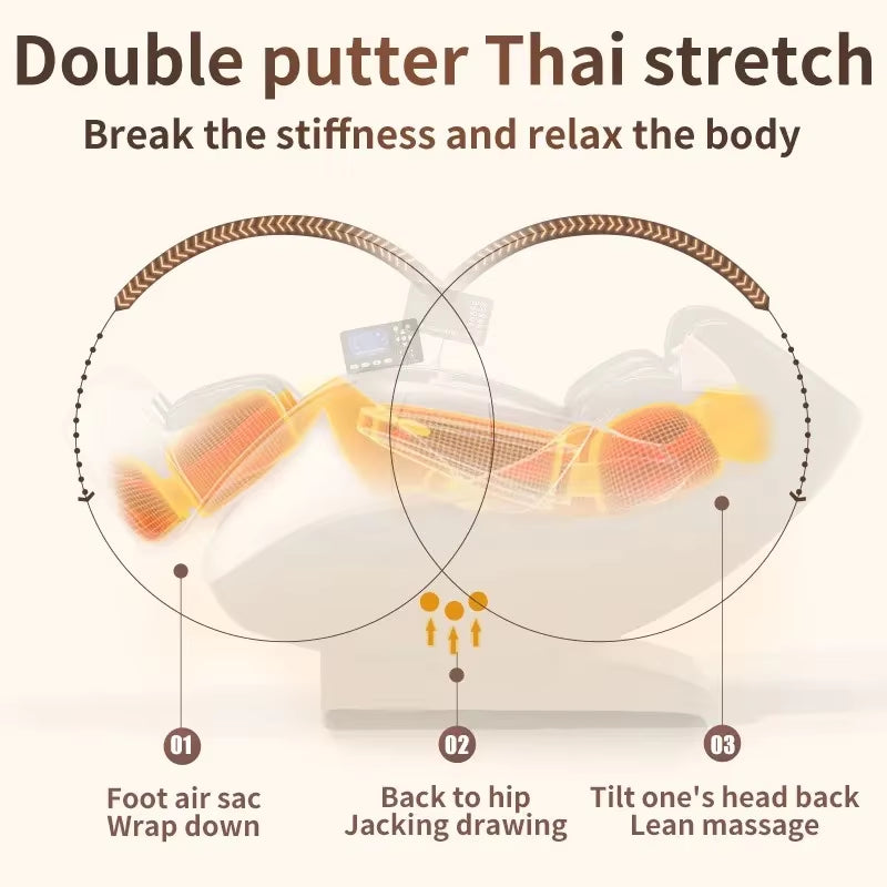 2025 Trend Luxury Home Spa Chair Massager Sofa Full Body 4D Zero Gravity SL Track Electric Shiatsu Massage Chair