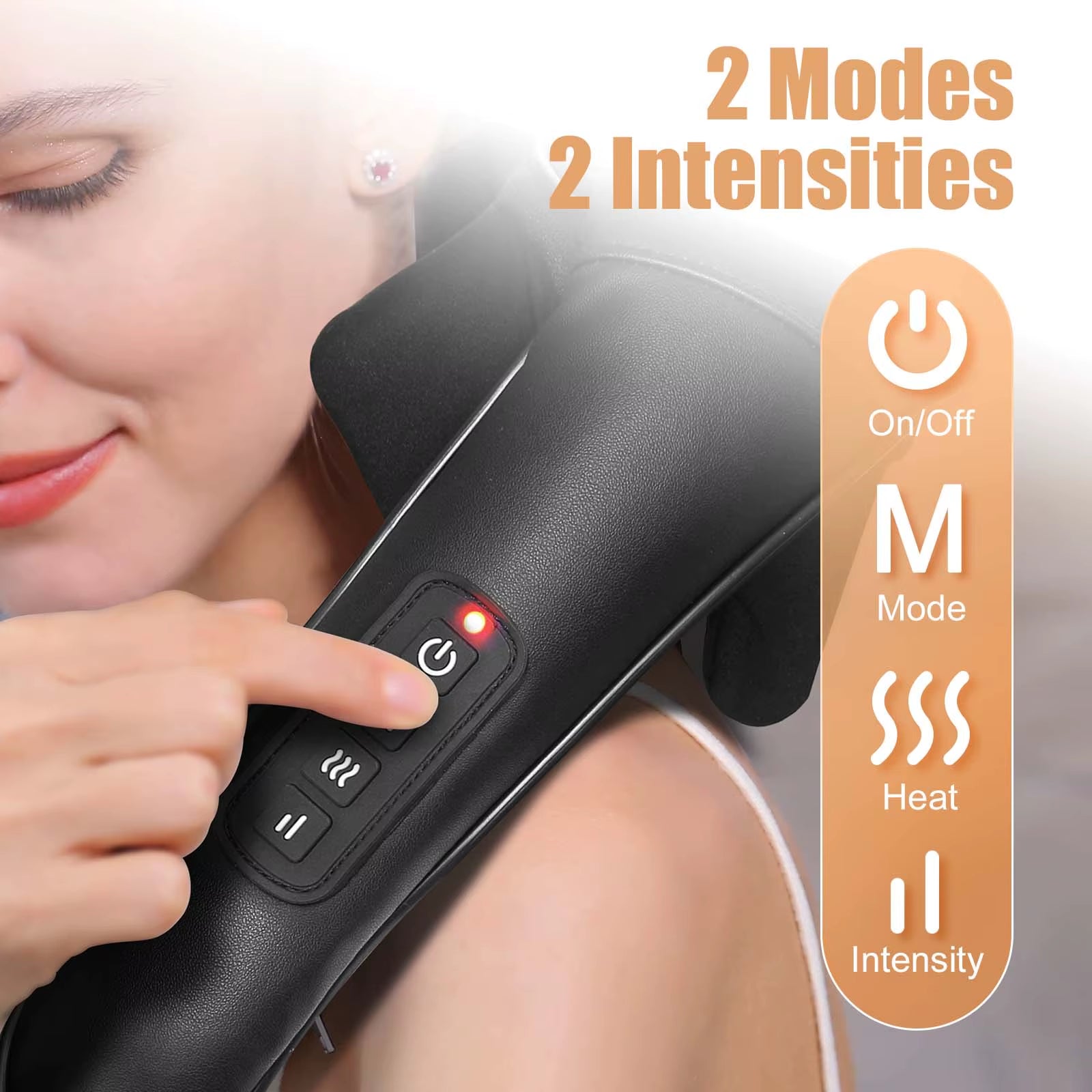 Shiatsu Back Neck Massager Cordless Shoulder Massager with Heat Electric Deep Tissue 3D Kneading Massage Pillow