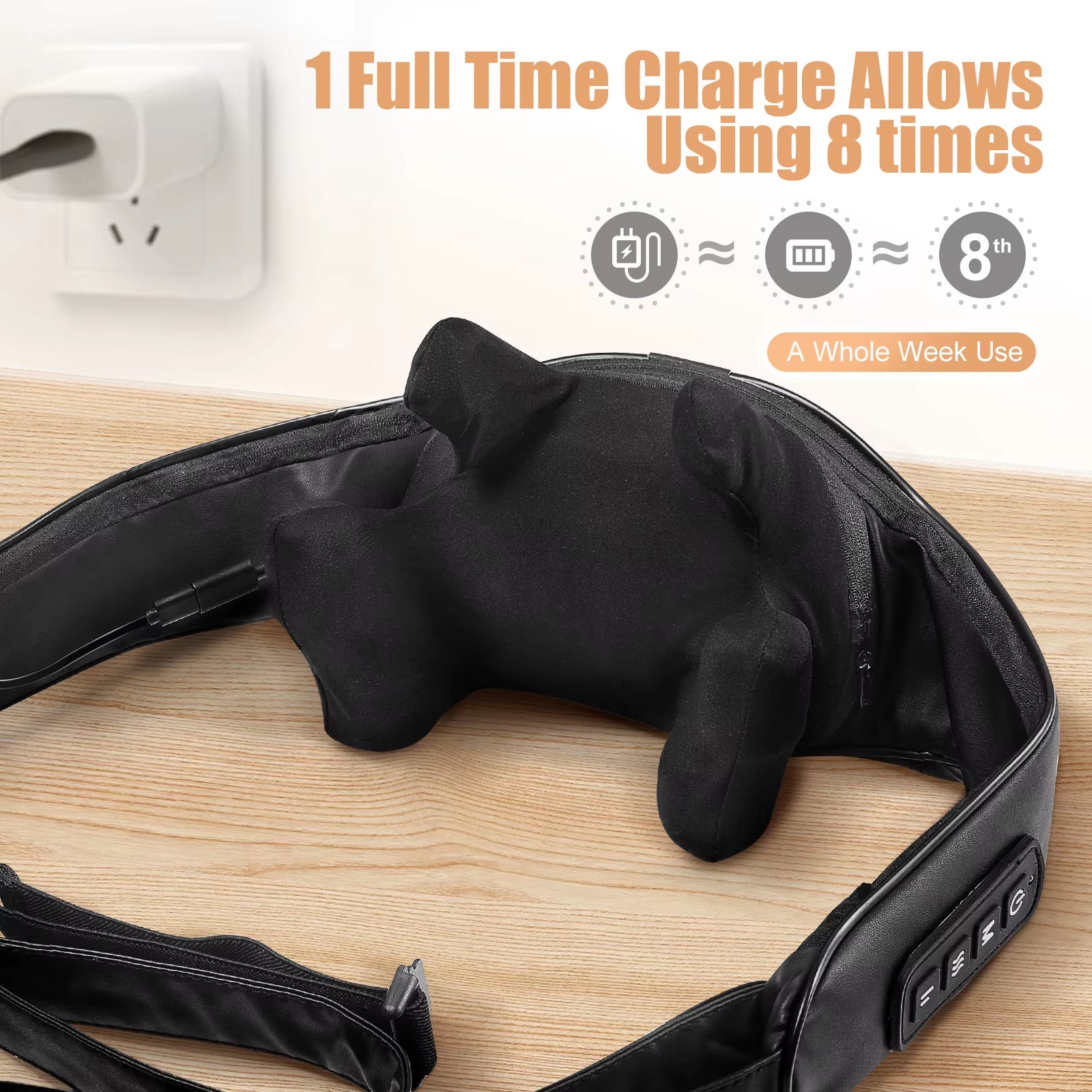 Shiatsu Back Neck Massager Cordless Shoulder Massager with Heat Electric Deep Tissue 3D Kneading Massage Pillow